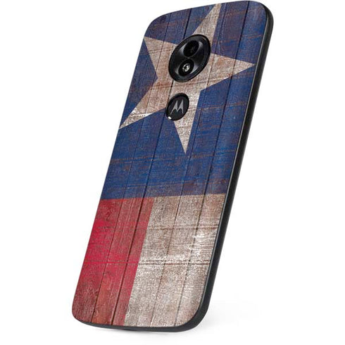 Texas Flag Dark Wood Moto E5 Play Skin